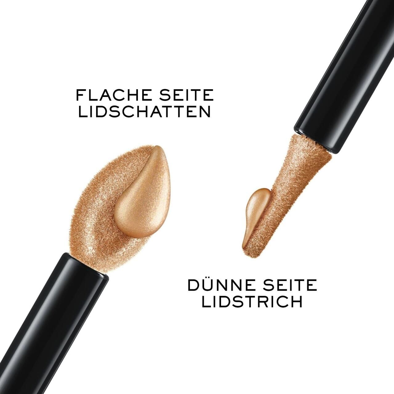 Applicatore Lancôme Idôle Tint. Lato piatto per ombretto, lato sottile per eyeliner.