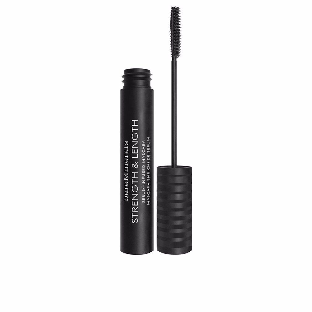 Tubo di mascara nero con spazzola. Nome prodotto: Strength & Length. Marchio: BareMinerals.