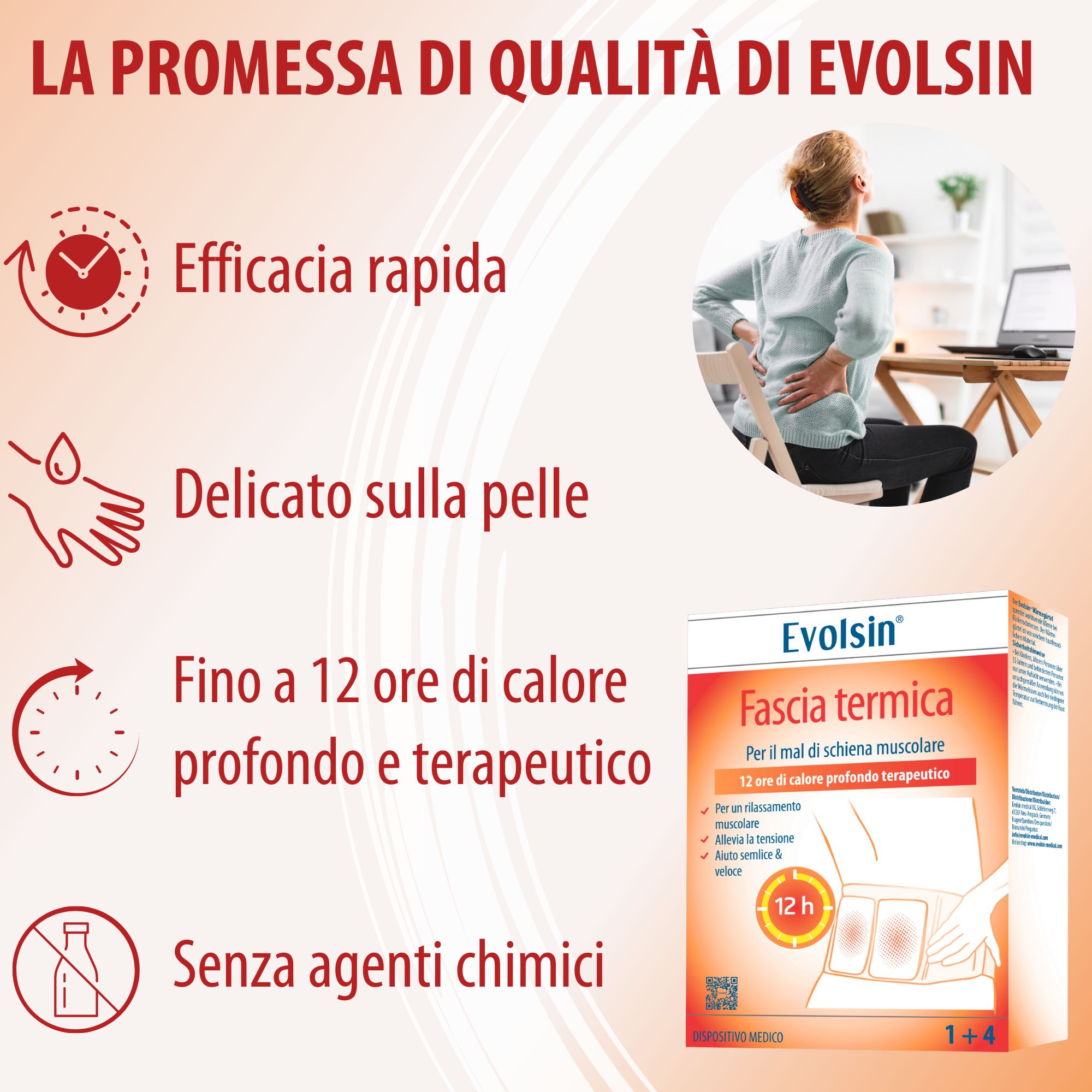 Evolsin - Cerotti riscaldanti per dolori muscolari alla schiena