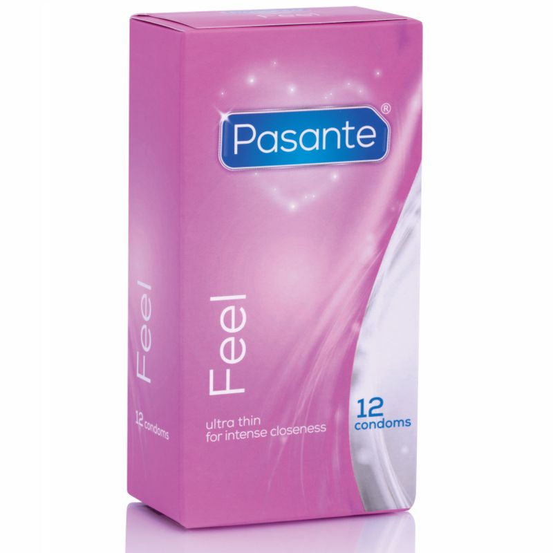 Confezione Pasante Feel da 12 preservativi ultra sottili per un'intimità intensa.