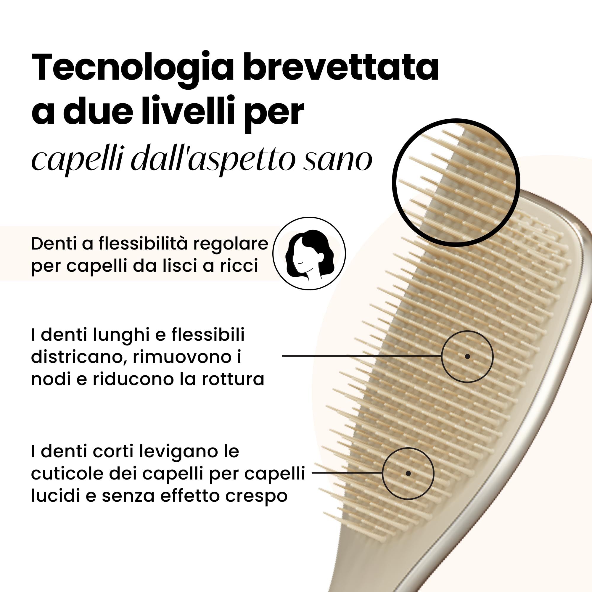 Tangle Teezer Ultimate Detangler Spazzola per capelli lisci e ricci Chrome Neo Gold.