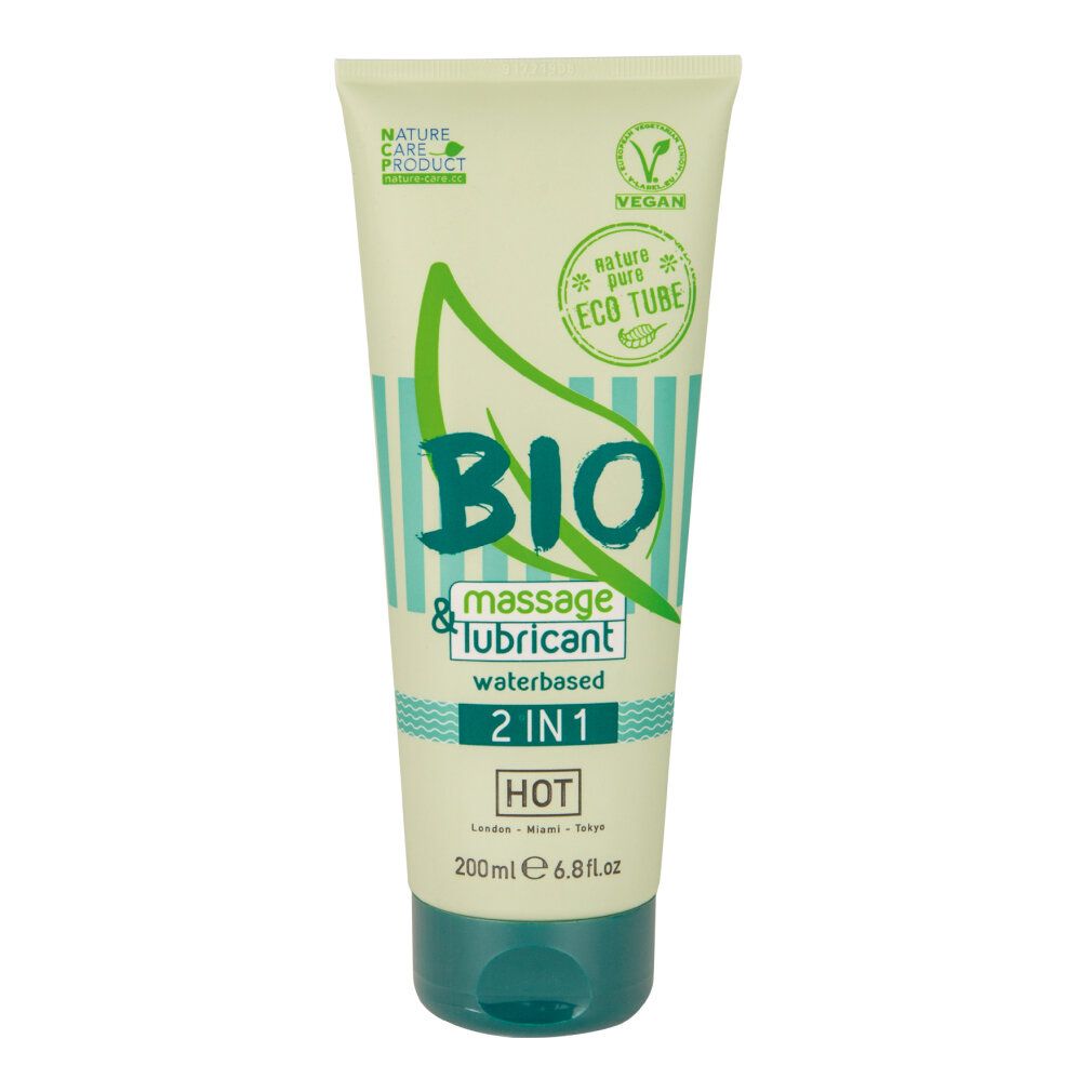 Tubo di BIO Massaggio & Lubrificante 2IN1, a base d'acqua, HOT.