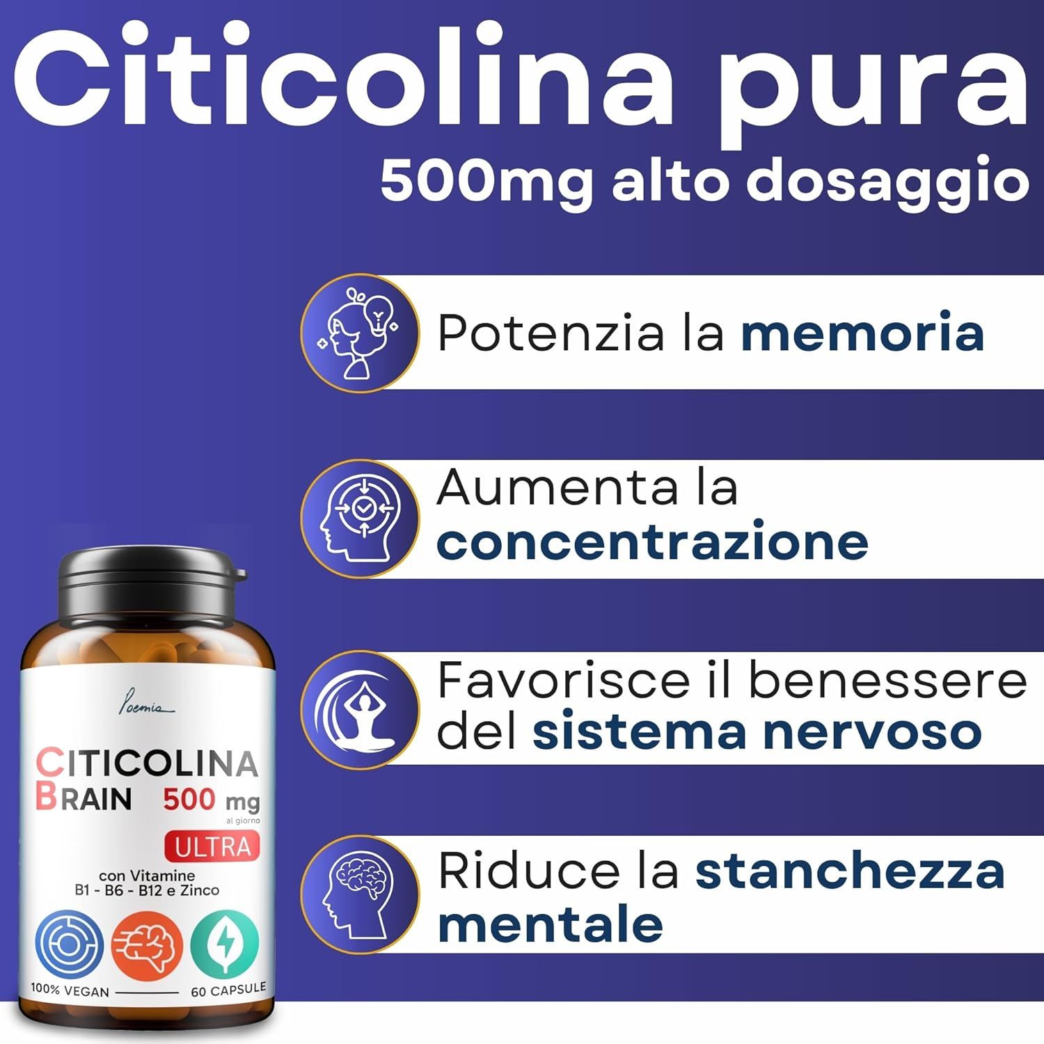Poemia - Citicolina Pura 500mg