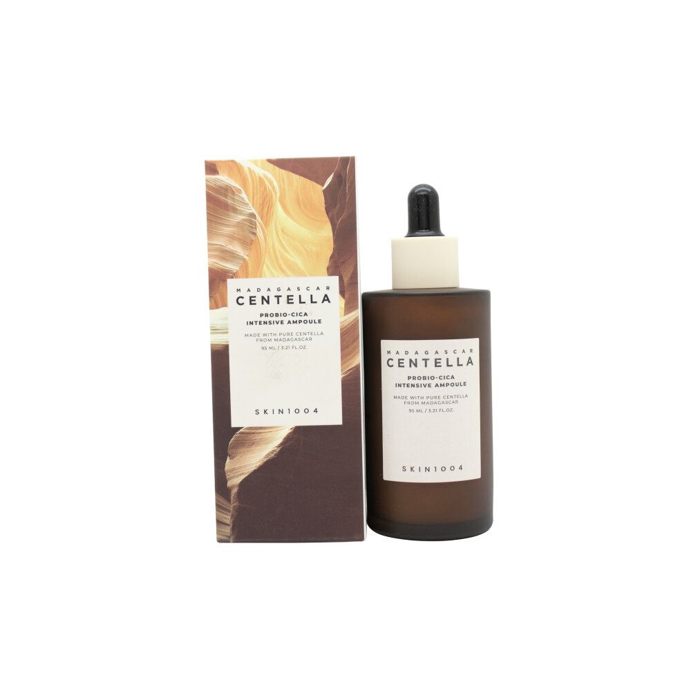 Fiala e scatola: Madagascar Centella Probio-Cica Intensive Ampoule di Skin1004.