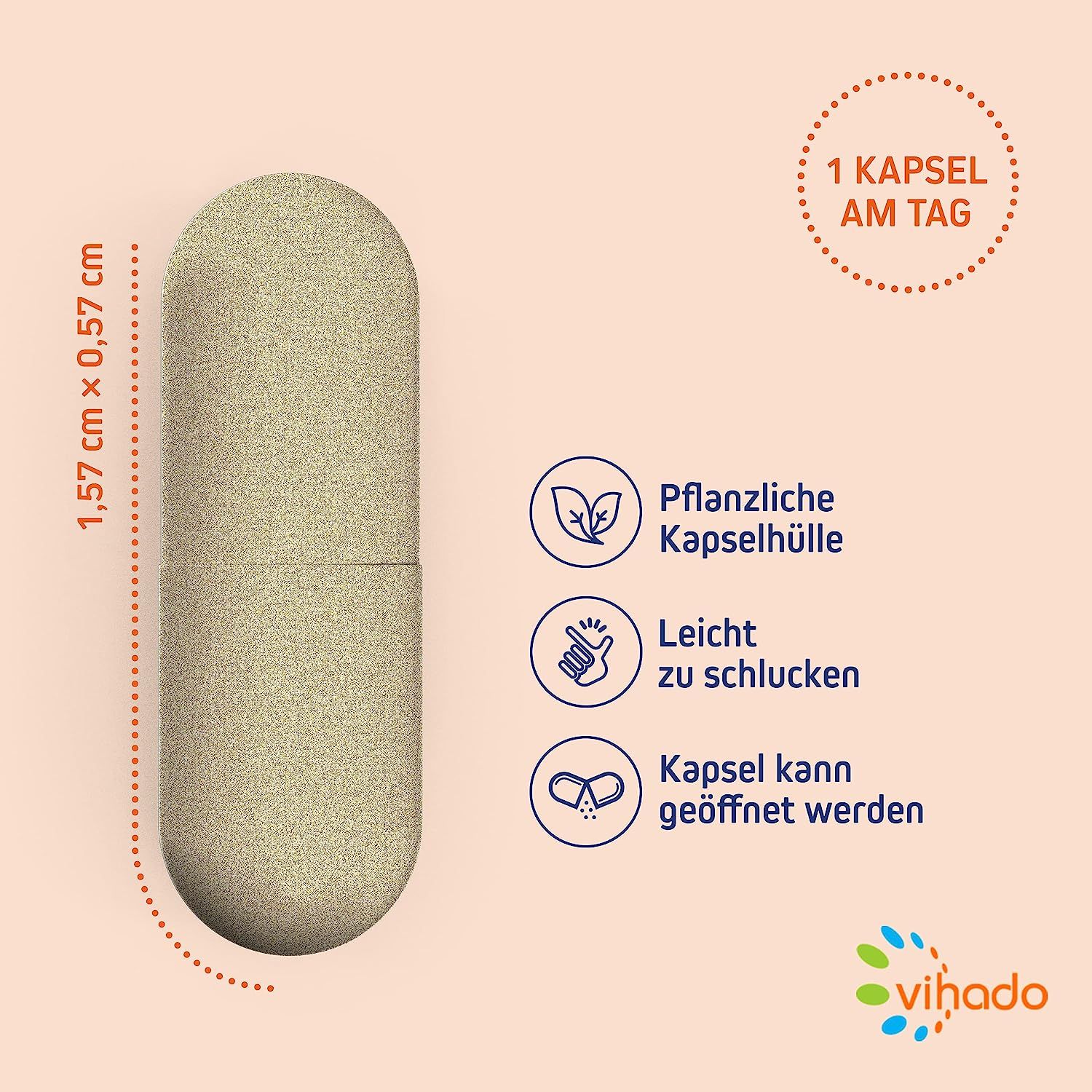 Vihado Vitamina E - integratore alimentare vegano con dosi elevate di vitamina E