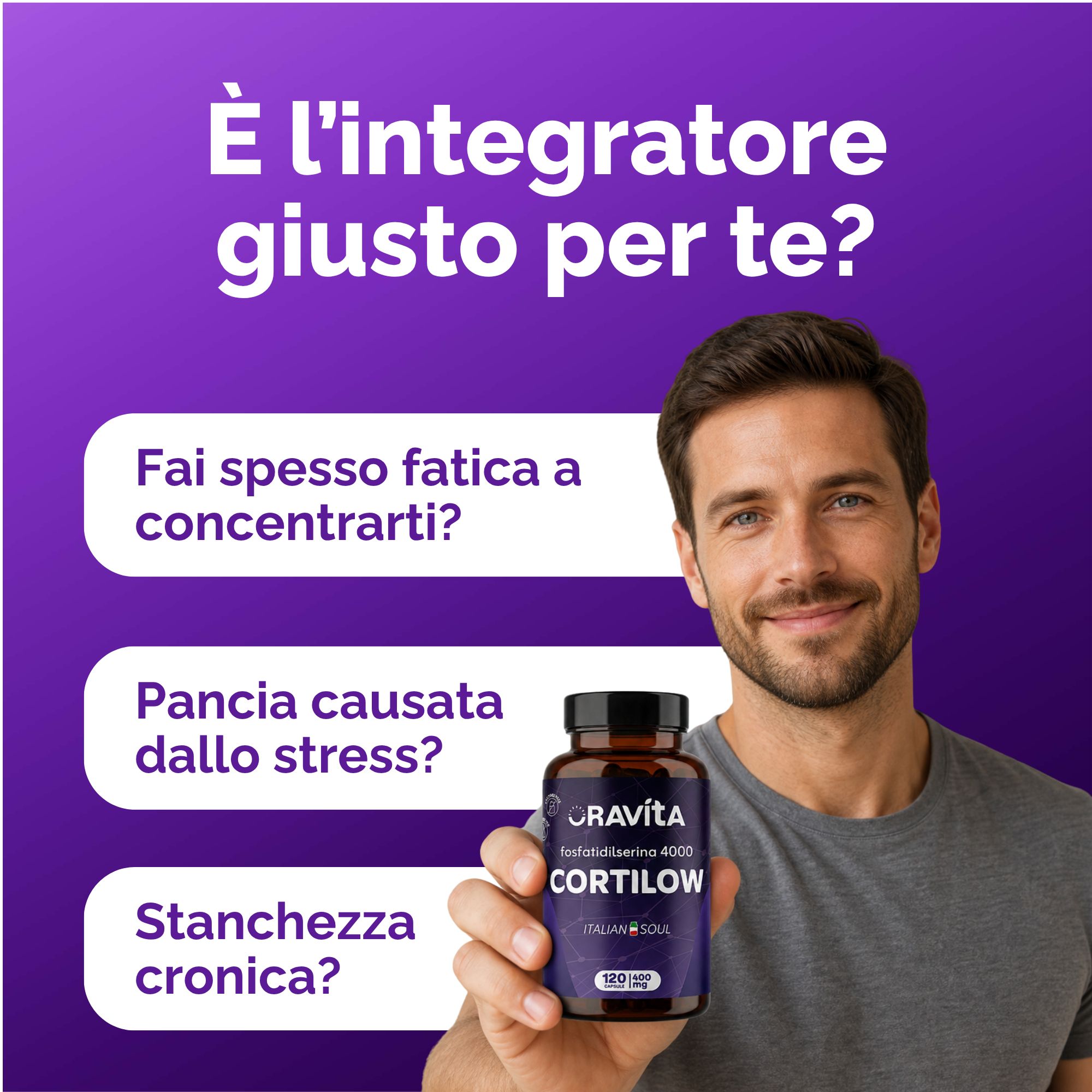 Oravita Cortilow Fosfatidilserina 400mg Cortisolo