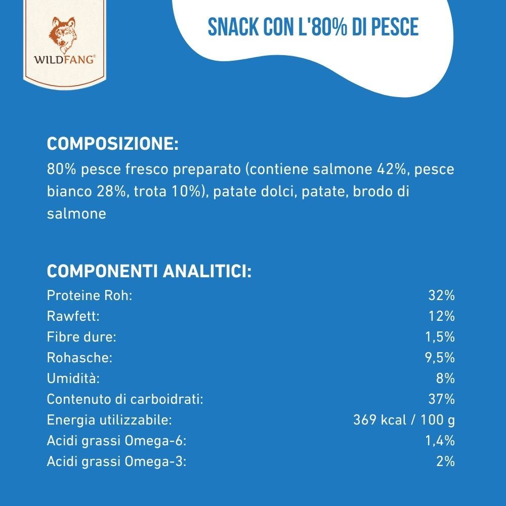 Wildfang - Snack con 80% di pesce - Senza cereali
