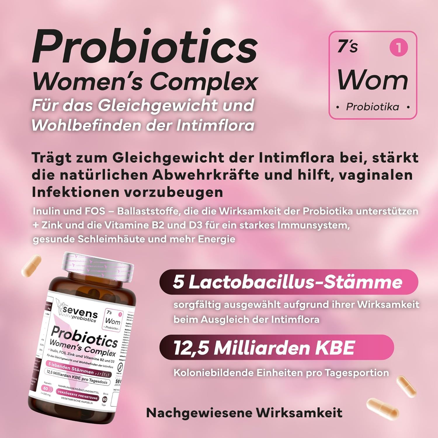 SEVENS NUTRITION Capsule Probiotiche per la Flora Intima Femminile