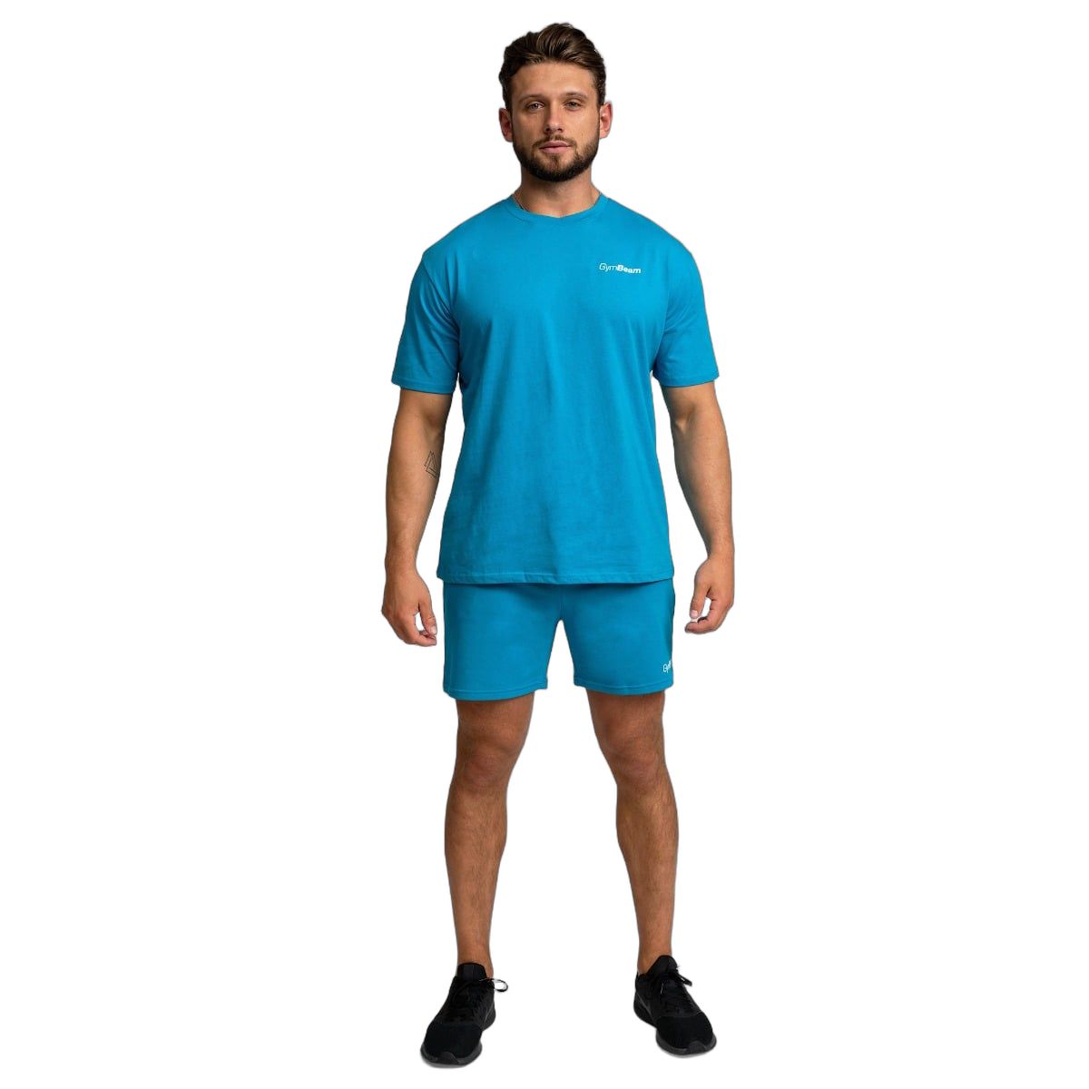 GymBeam Pantaloncini uomo regular Limitless Aquamarine con vita regolabile