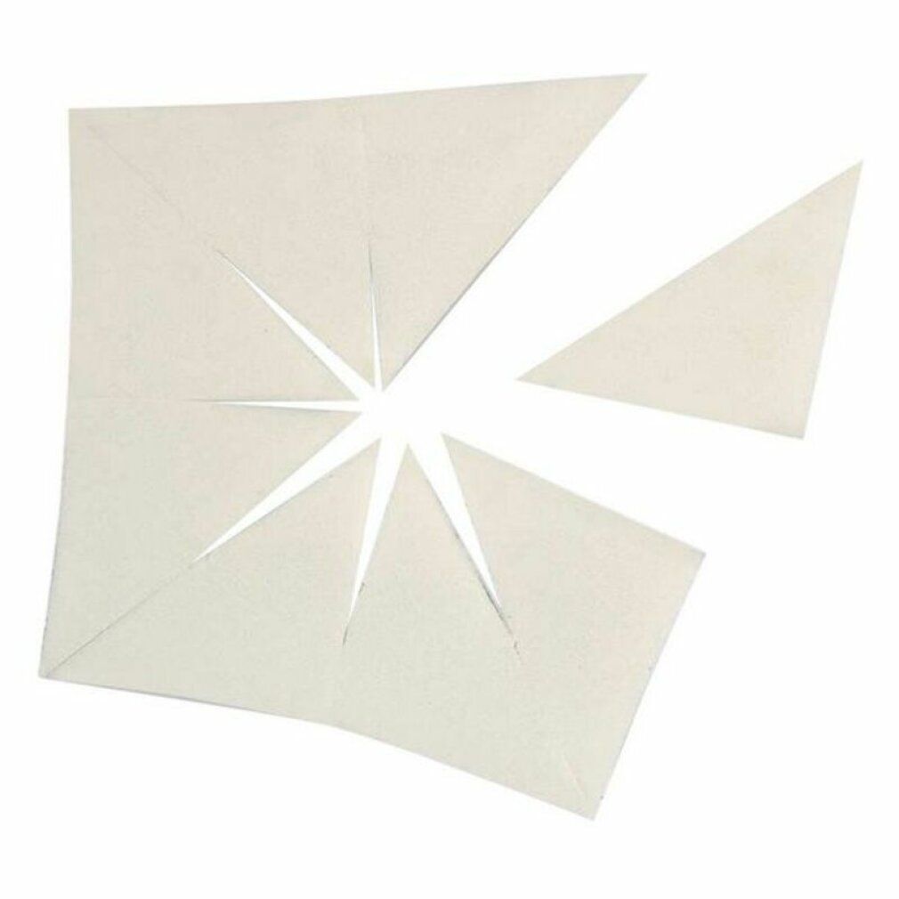 Diverse spugnette per trucco triangolari. Alcune sono separate dal corpo principale.