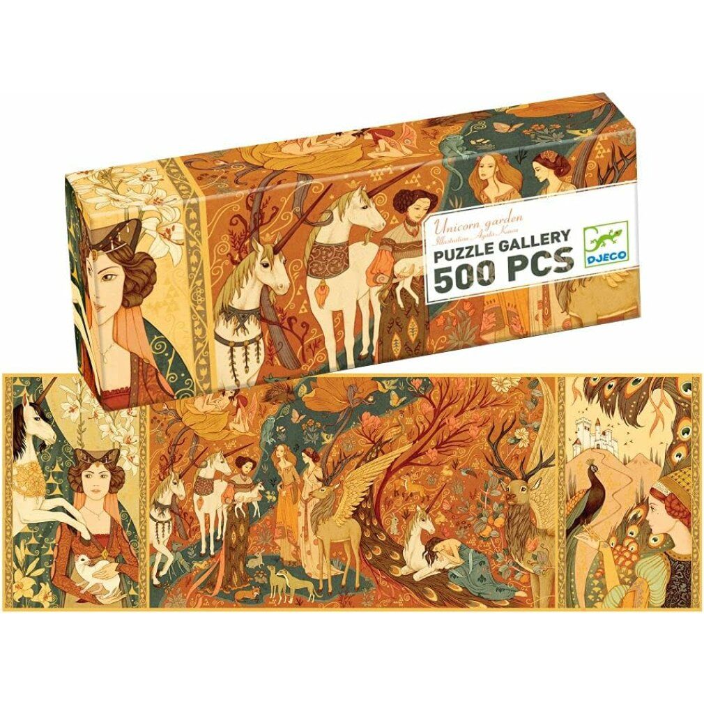 djeco Puzzle panoramico Giardino Unicorno 500 pezzi