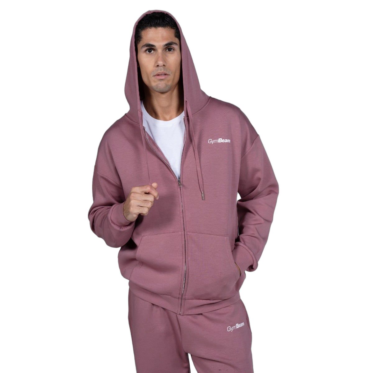 GymBeam Felpa uomo oversize in nylon con cappuccio Relay Haze