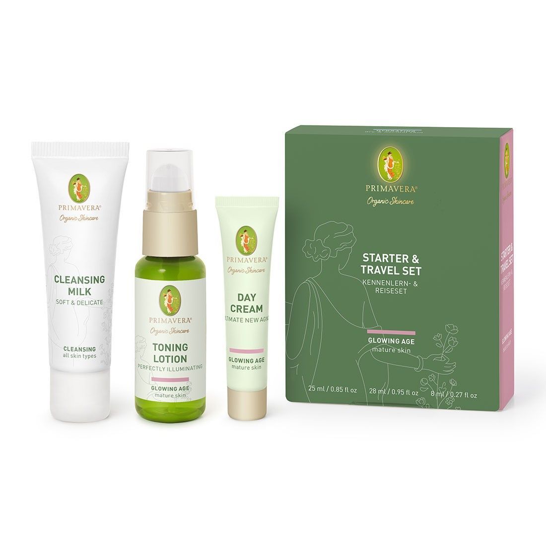 Primavera Organic Skincare Starter &amp; Traveller Set Età luminosa