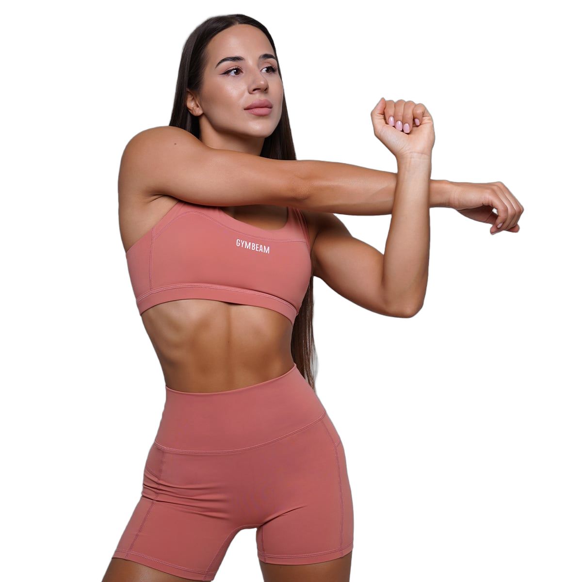 GymBeam Reggiseno sportivo donna FIT con spalline incrociate Salmon