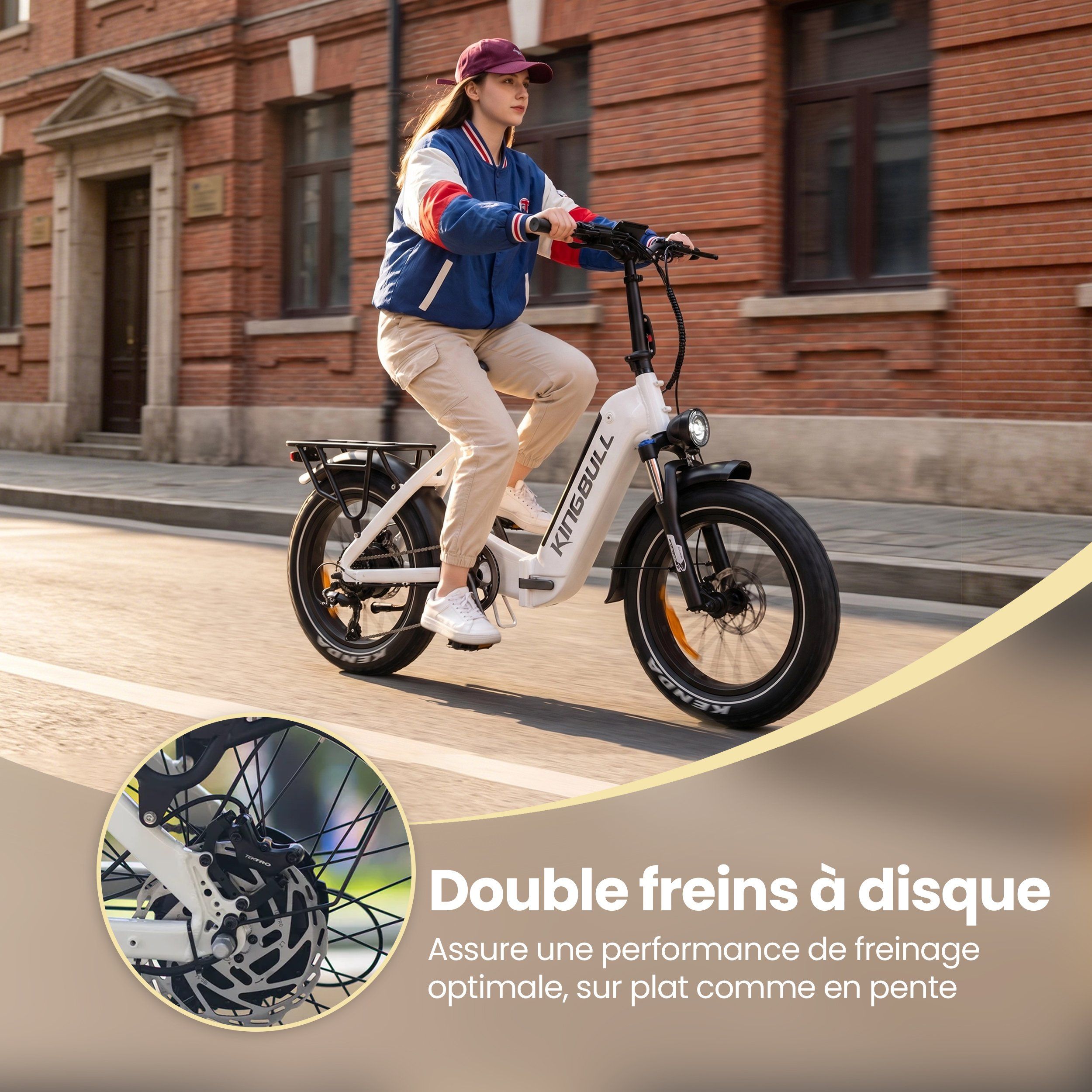 KINGBULL VERVE Bicicletta elettrica, batteria rimovibile da 48 V 20 Ah, cambio Shimano a 8 velocità