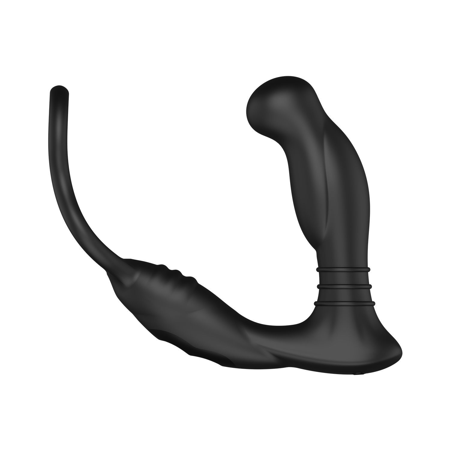 Prodotto benessere nero. A forma di U con un'estremità. Anello all'estremità.