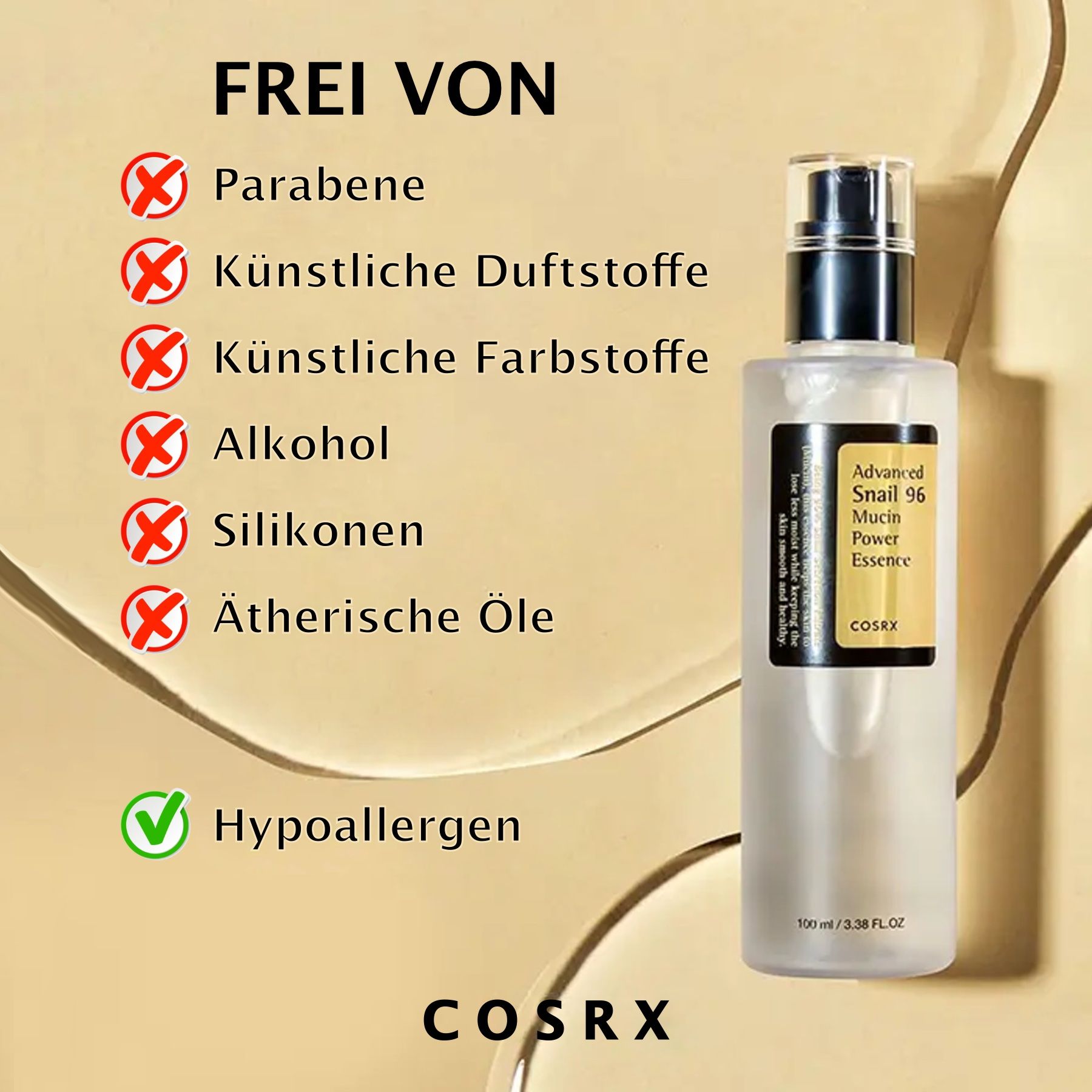 COSRX Advanced Essenza 96  Siero viso anti-età Bava di lumaca Hyaluron di mucina di lumaca