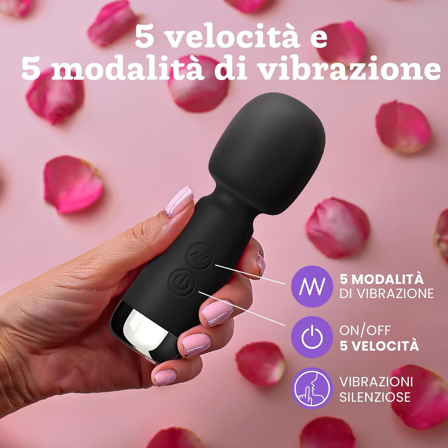 Oliver James Bullet Mini Vibratore, colore nero