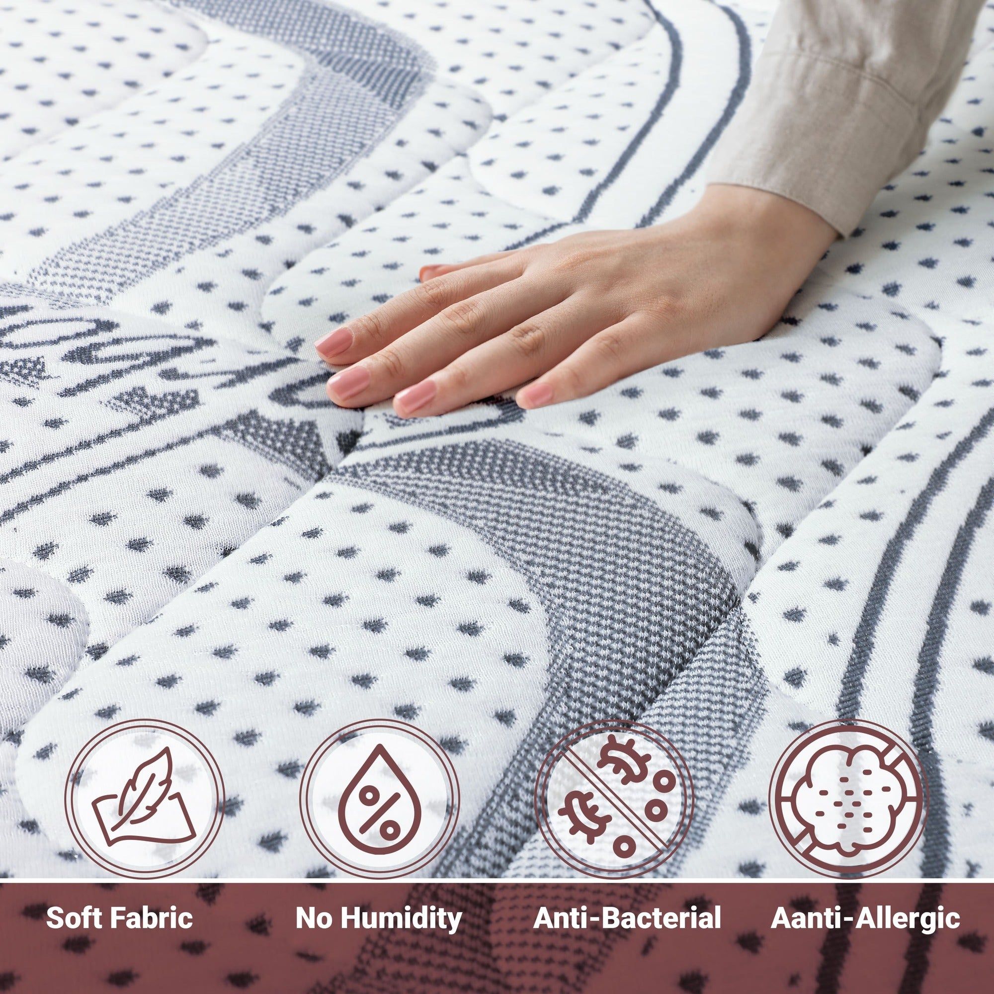 The White Stone Materasso in Memory Foam a Una Piazza e Mezza 120x190 Altezza 27 cm