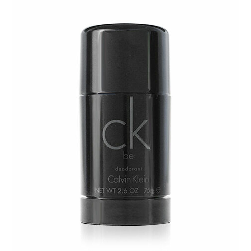 Stick deodorante nero. Scritta: ck be, deodorante, Calvin Klein. Peso netto 2.6 OZ 75 g.