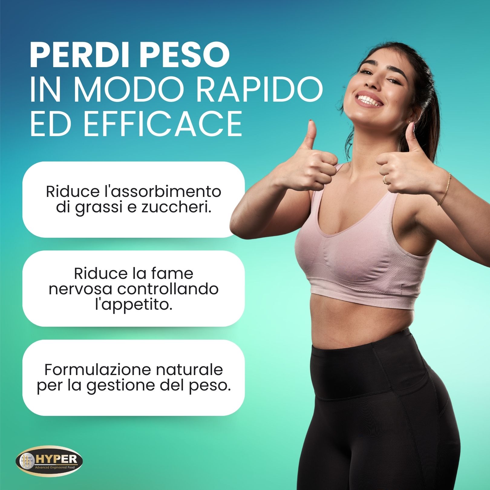HYPER Chitosano Composto  con Glucomannano. Minore assorbimento dei grassi e degli zuccheri,