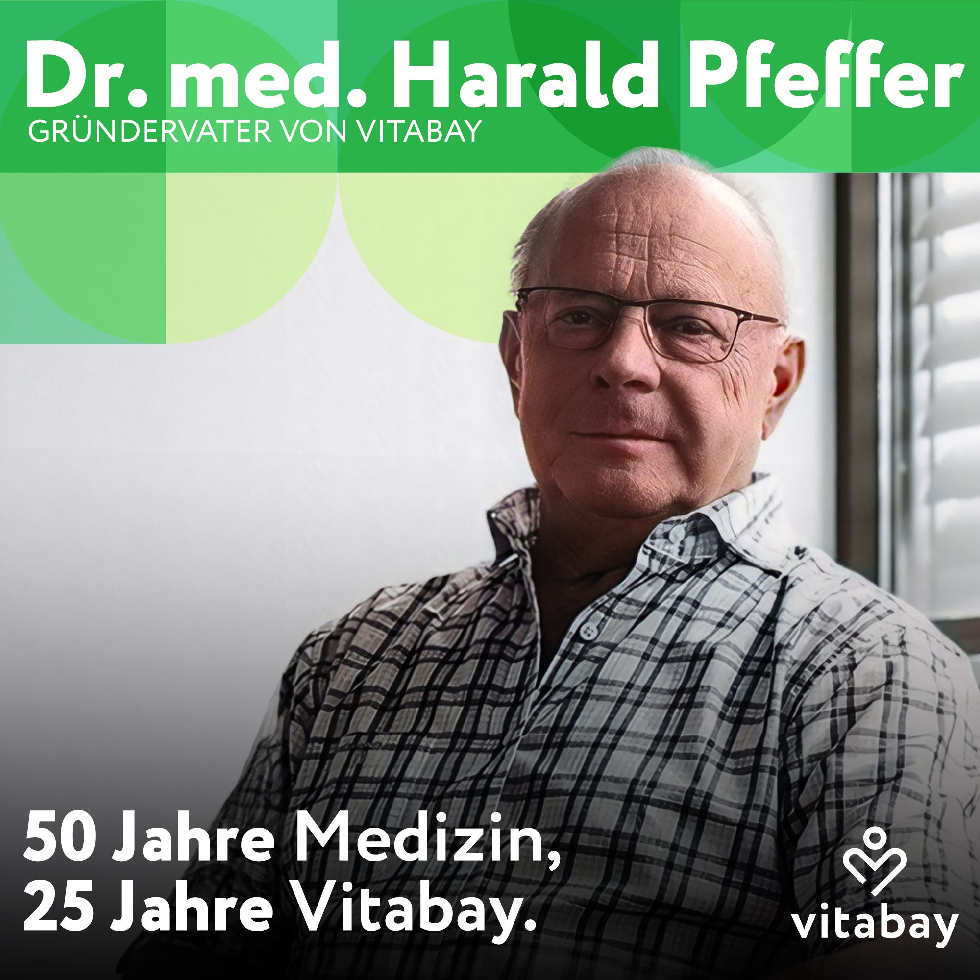 Dr. Harald Pfeffer, fondatore di Vitabay, con 50 anni di esperienza medica.