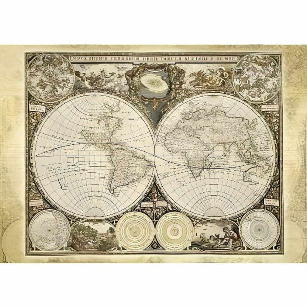 Puzzle con mappa storica del mondo