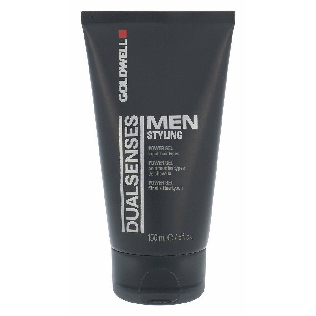 Tubo nero Goldwell Dualsenses Power Gel per uomo. Testo: Men Styling, Power Gel. 150 ml/5 fl.oz.