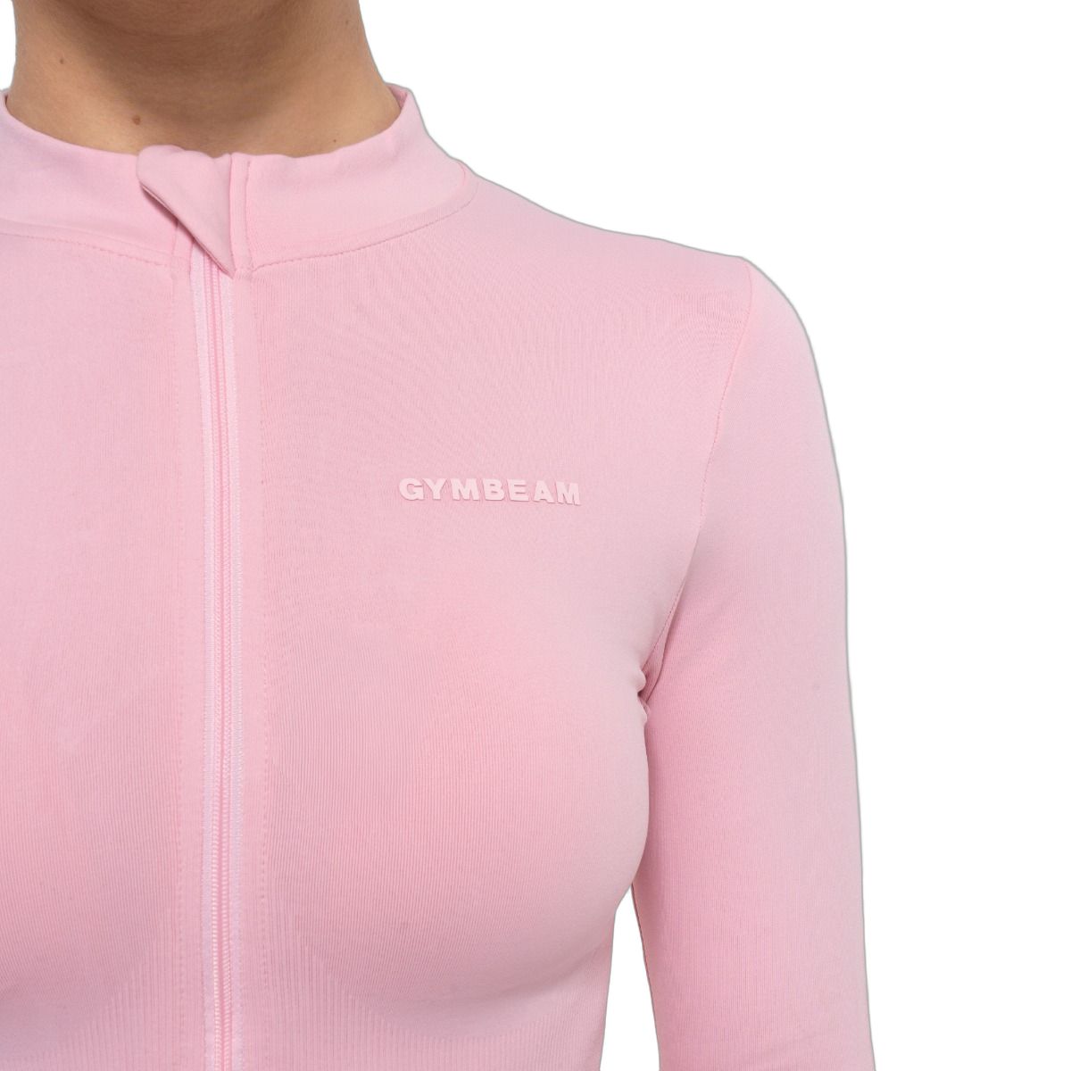 GymBeam Top sportivo donna Luma slim maniche lunghe con zip Baby Pink