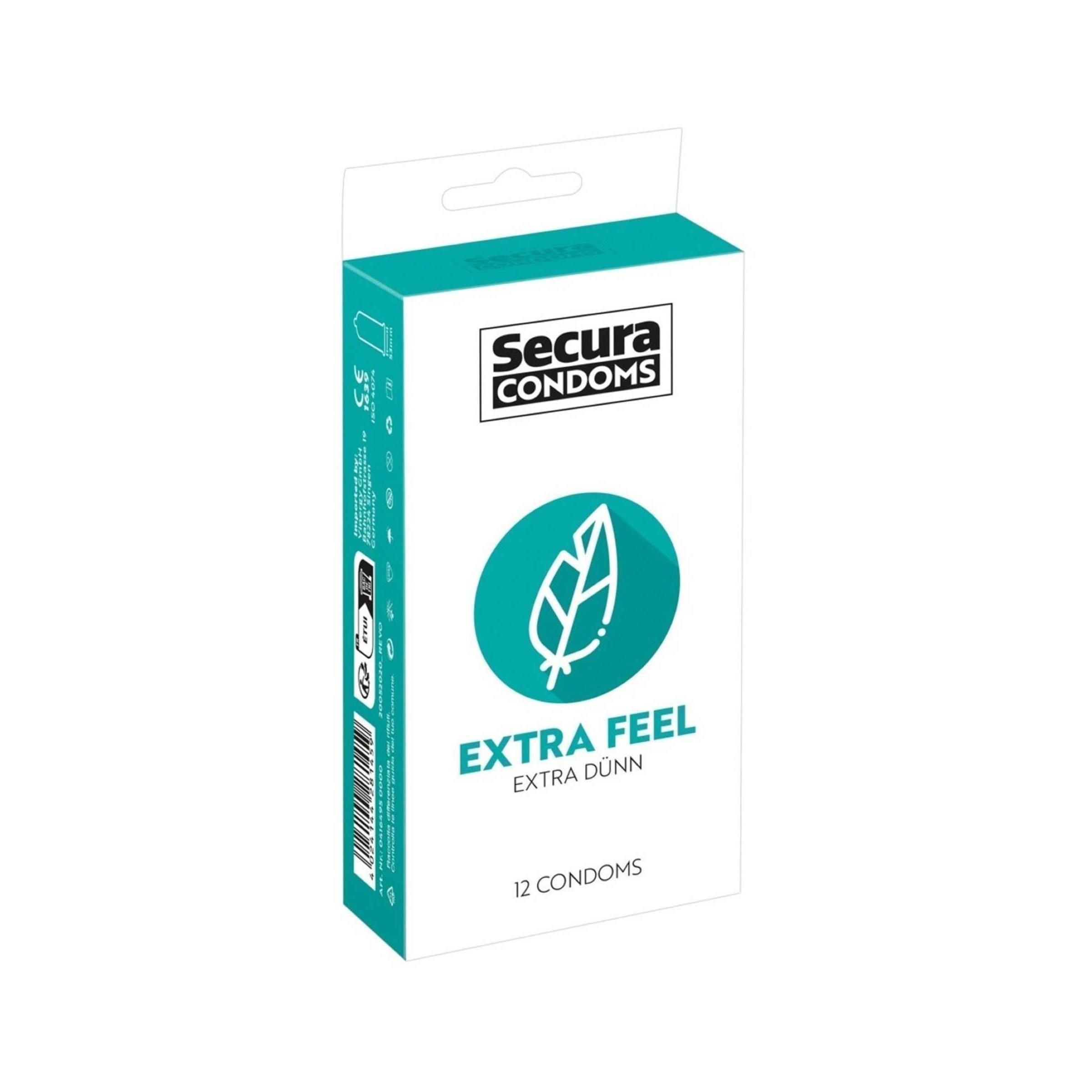 Scatola di preservativi Secura Extra Feel, 12 preservativi.