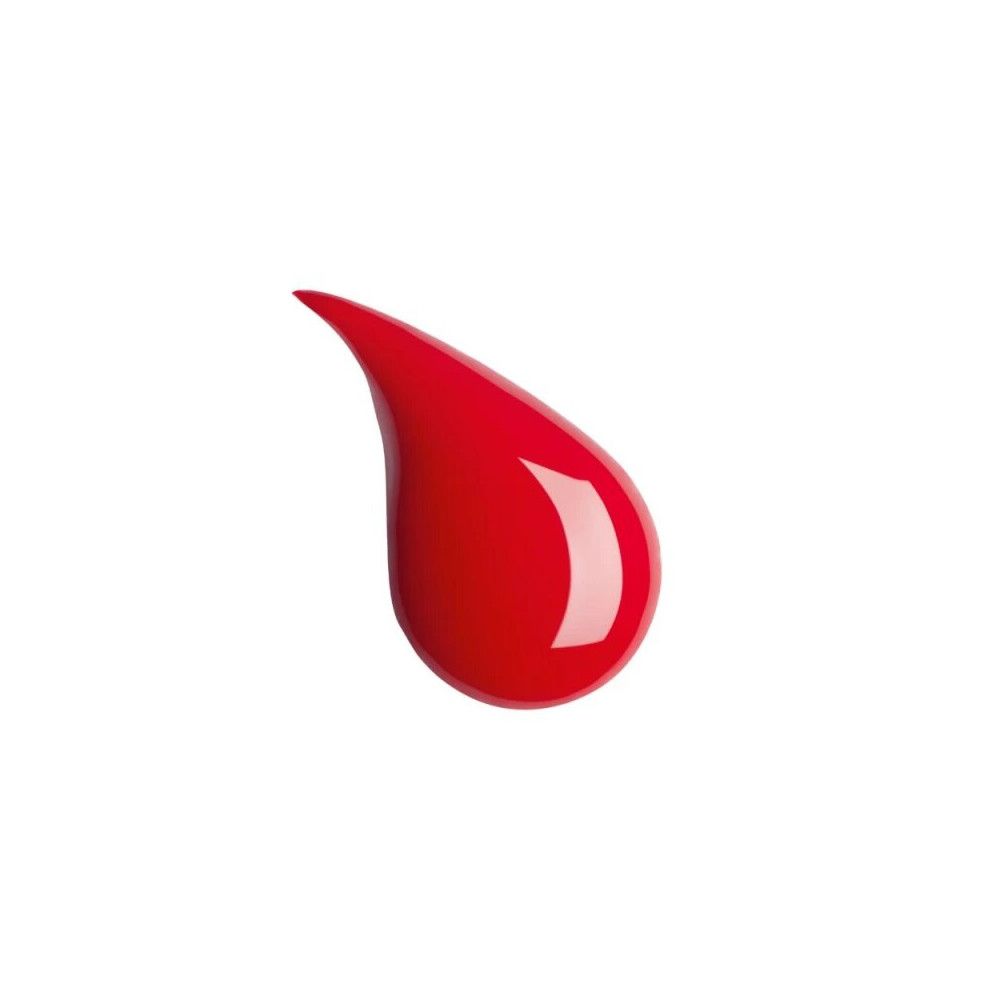Goccia di rossetto rosso brillante.