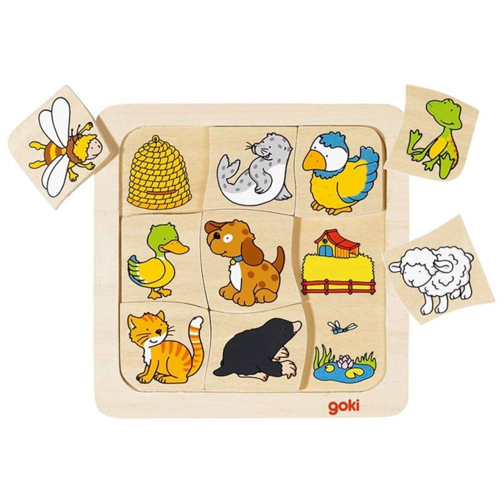 Puzzle in legno Goki Chi vive dove?