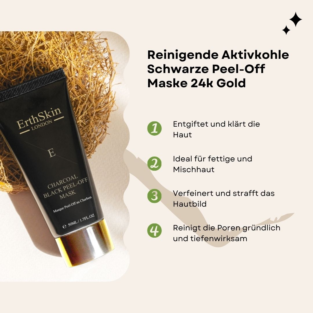 ErthSkin London Maschera peel-off purificante al carbone nero