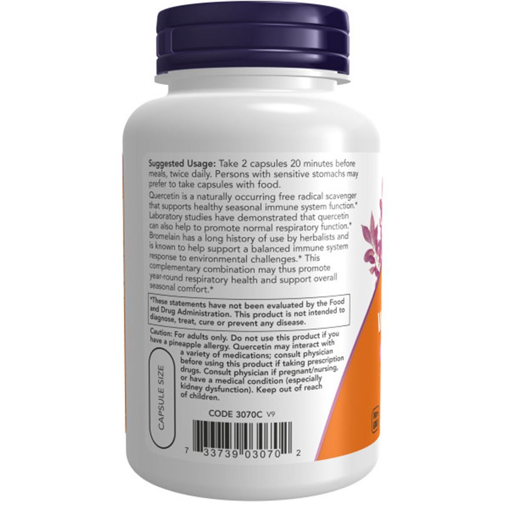 Contenitore bianco per capsule con tappo viola. Retro con istruzioni per l'uso e codice a barre.