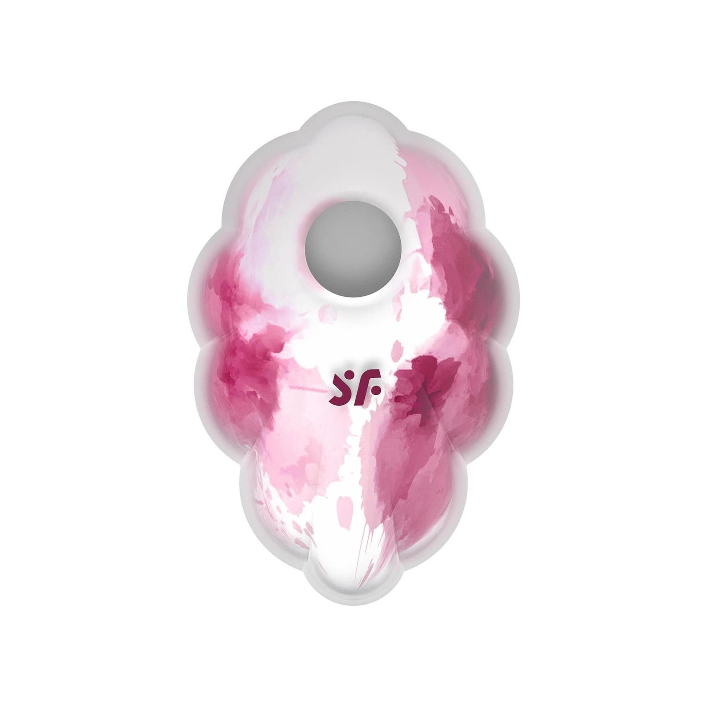 Dispositivo bianco e rosa. Con logo.