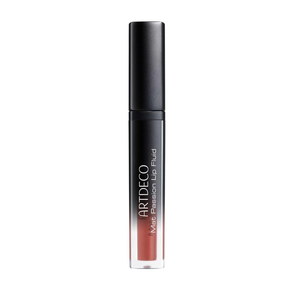 Artdeco Mat Passion Lip Fluid, contenitore nero chiuso con sfumatura di colore.