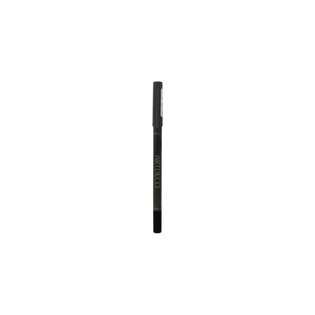 Matita khôl nera. Scritta: ARTDECO, Khol Eye Liner long-lasting N01. Punta e estremità nere.