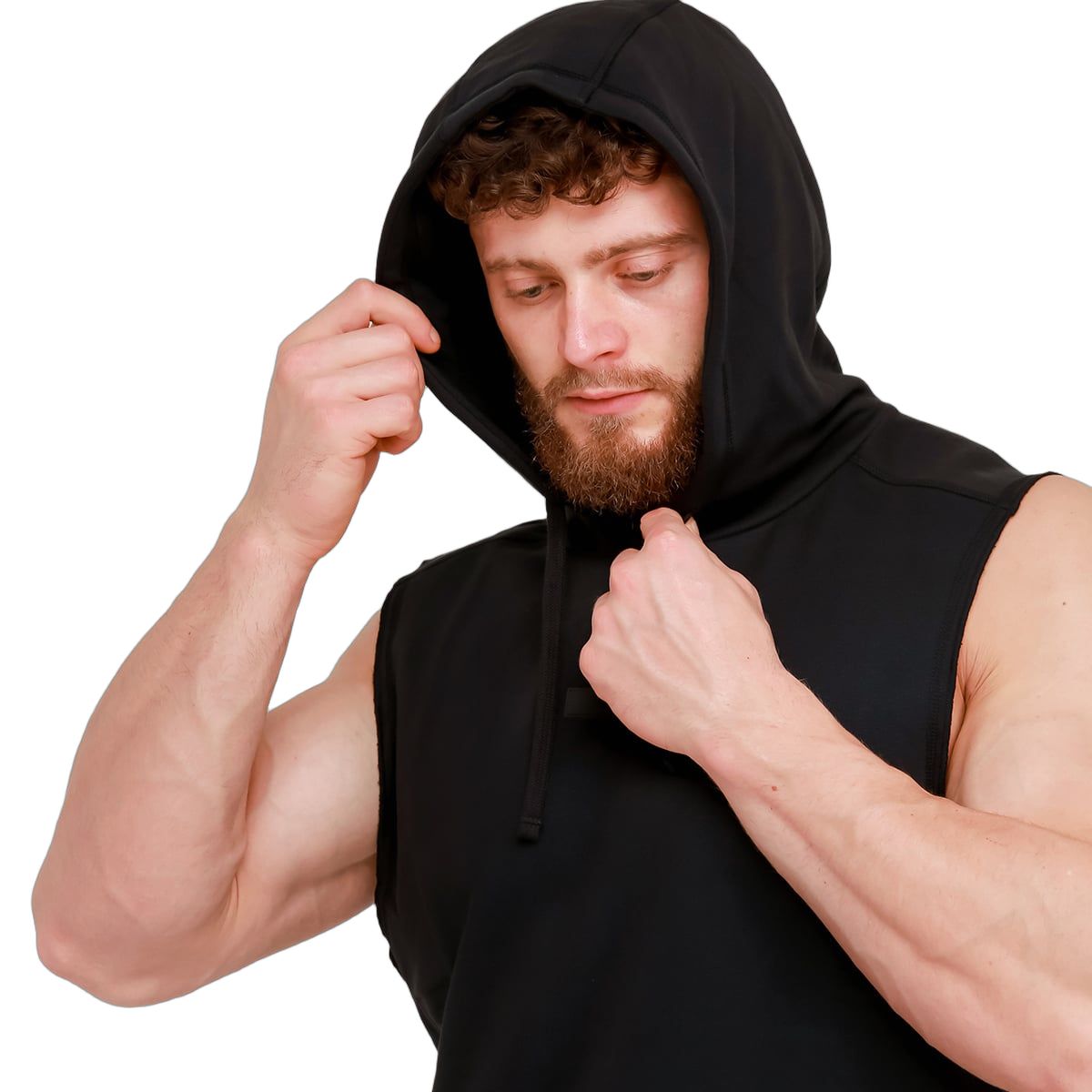 GymBeam Gilet uomo Unity regular fit con cappuccio senza maniche nero