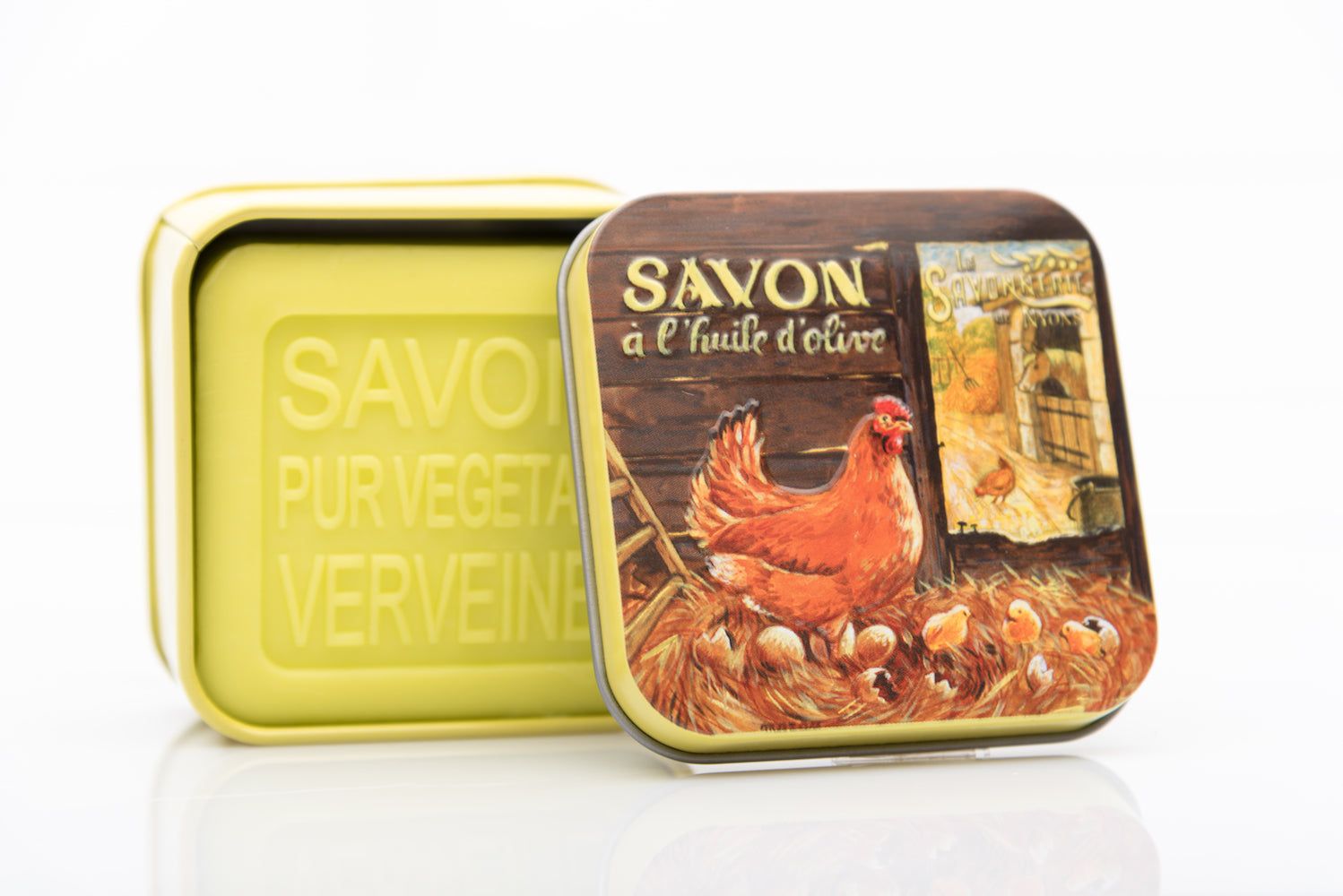 La Savonnerie de Nyons - Scatola di sapone in metallo "Gallina"