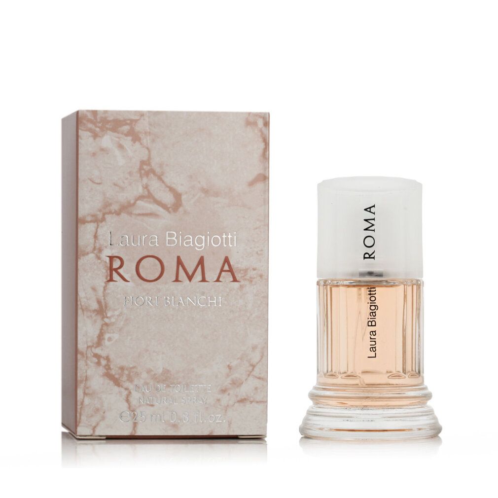 Flacone e confezione Laura Biagiotti Roma Fiori Bianchi Eau de Toilette.