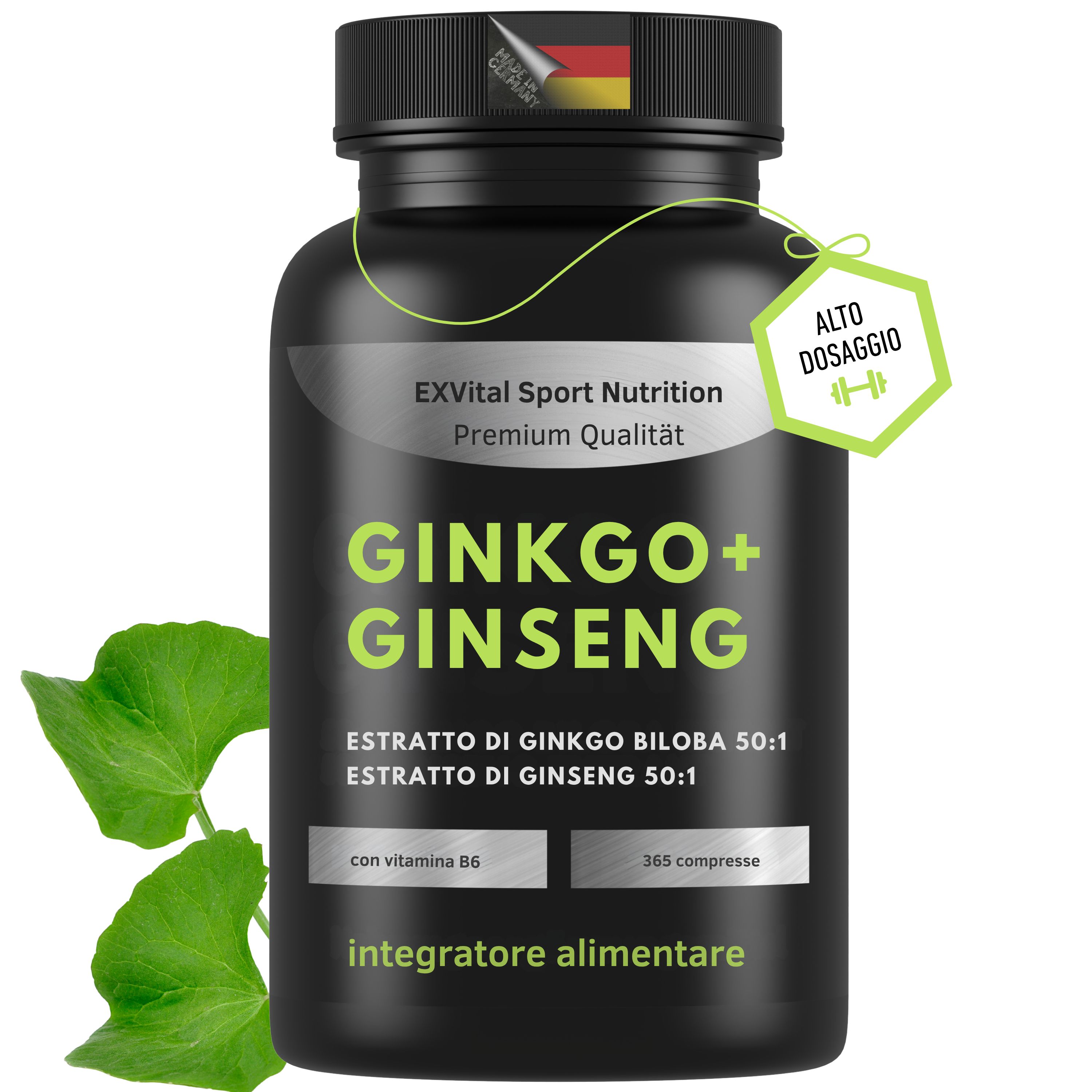 Rapporto di laboratorio my-lab International per EXVital Ginkgo + Ginseng. Sigillo "TESTED".