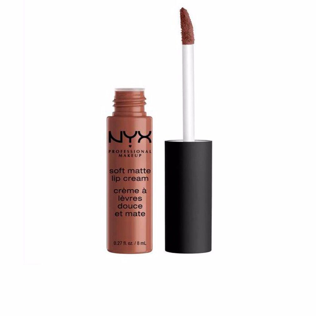 NYX Soft Matte Lip Cream color marrone-rossiccio con applicatore.