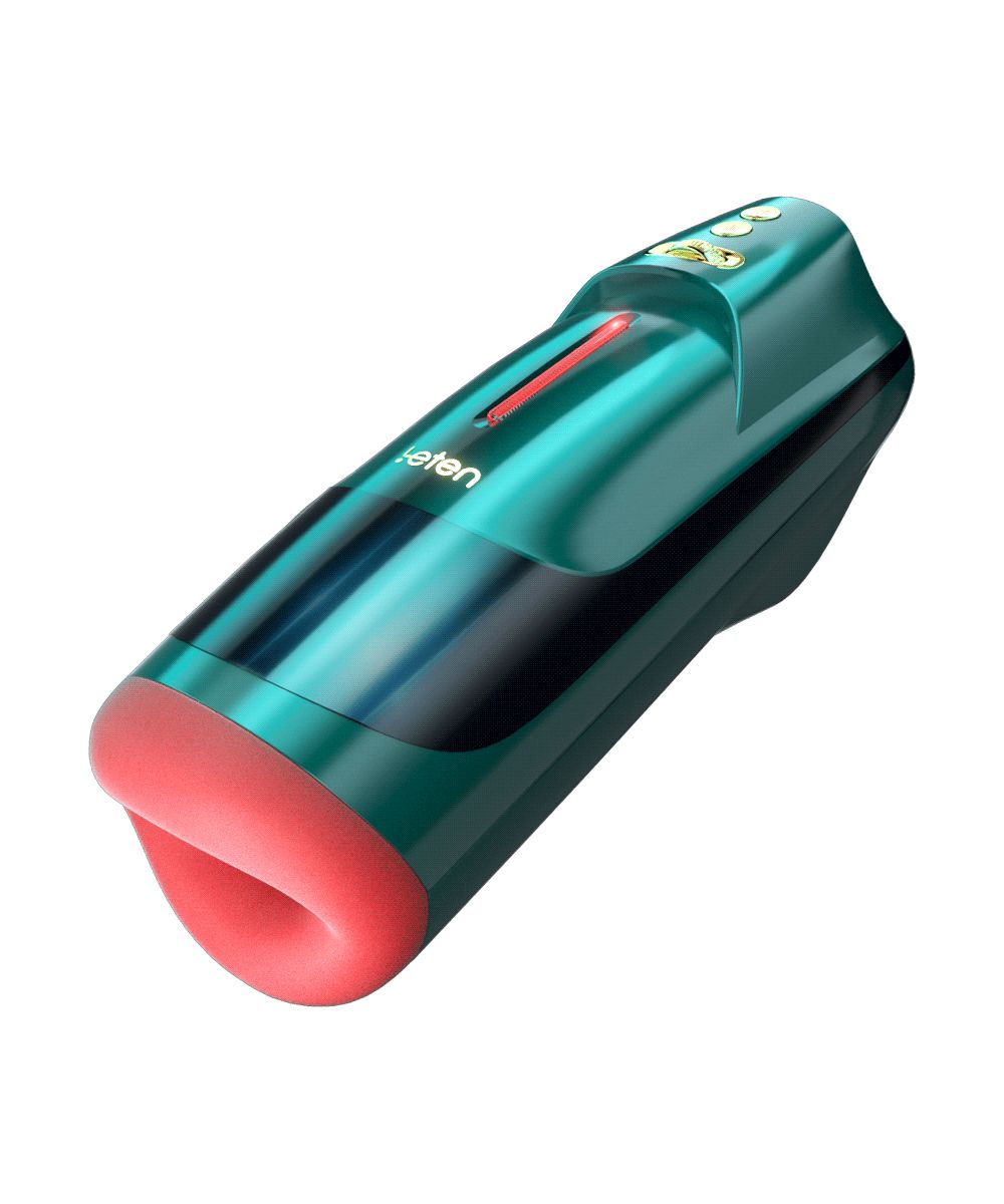 Dispositivo cilindrico verde-rosso, pulsanti e spia rossa. Scritta 'jeten'.