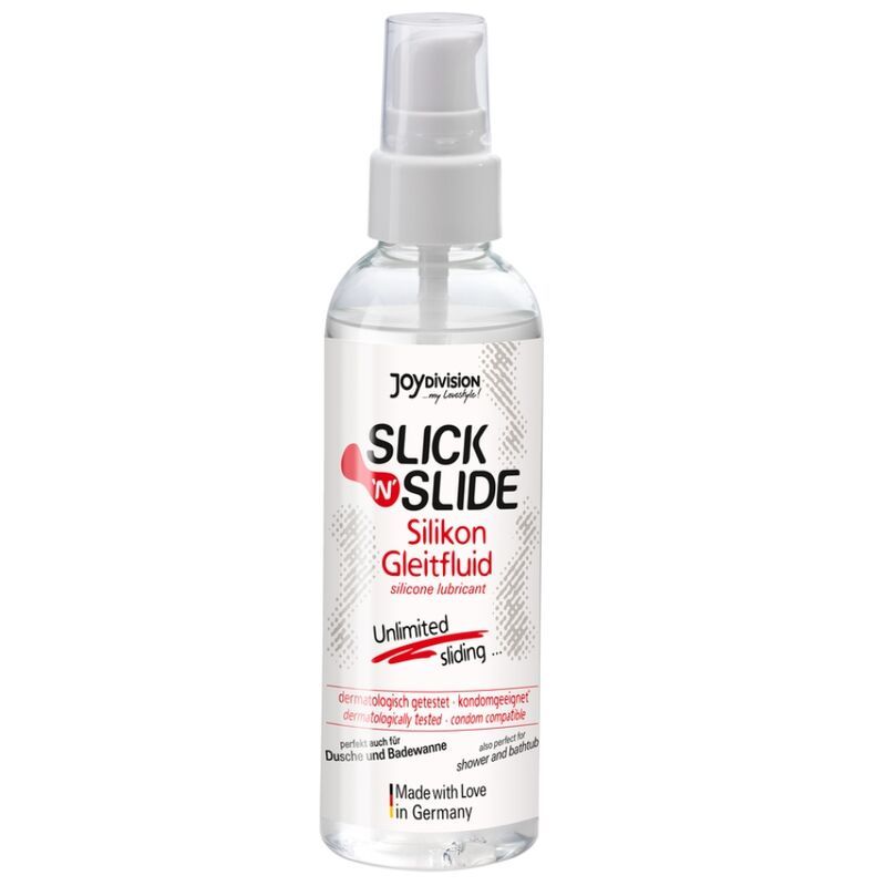 JOYDIVISION Slick'n'Slide Lubrificante al silicone in flacone spray trasparente.