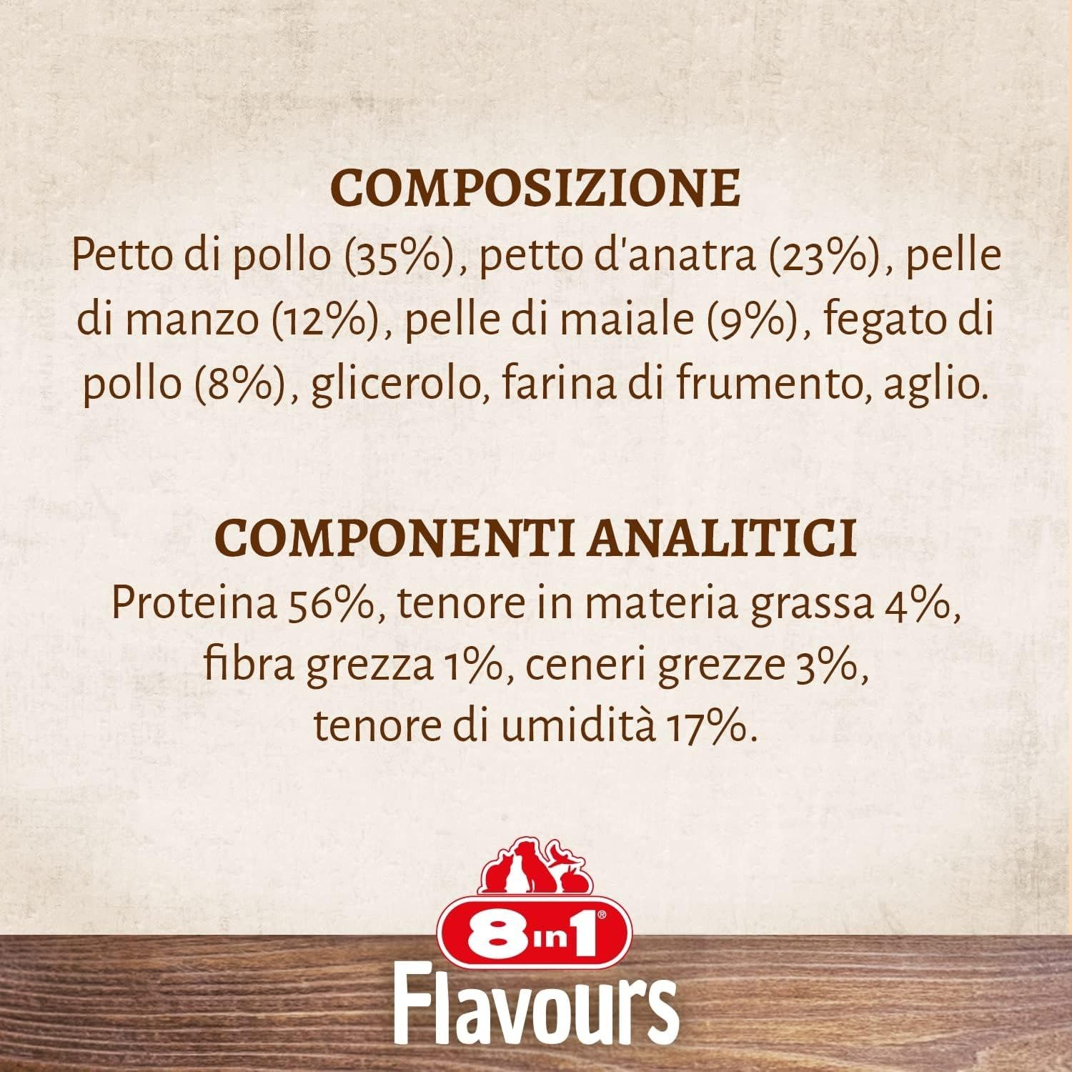 8in1 Triple Flavour Skewers Bastoncini da Masticare per Cani Sacchetto