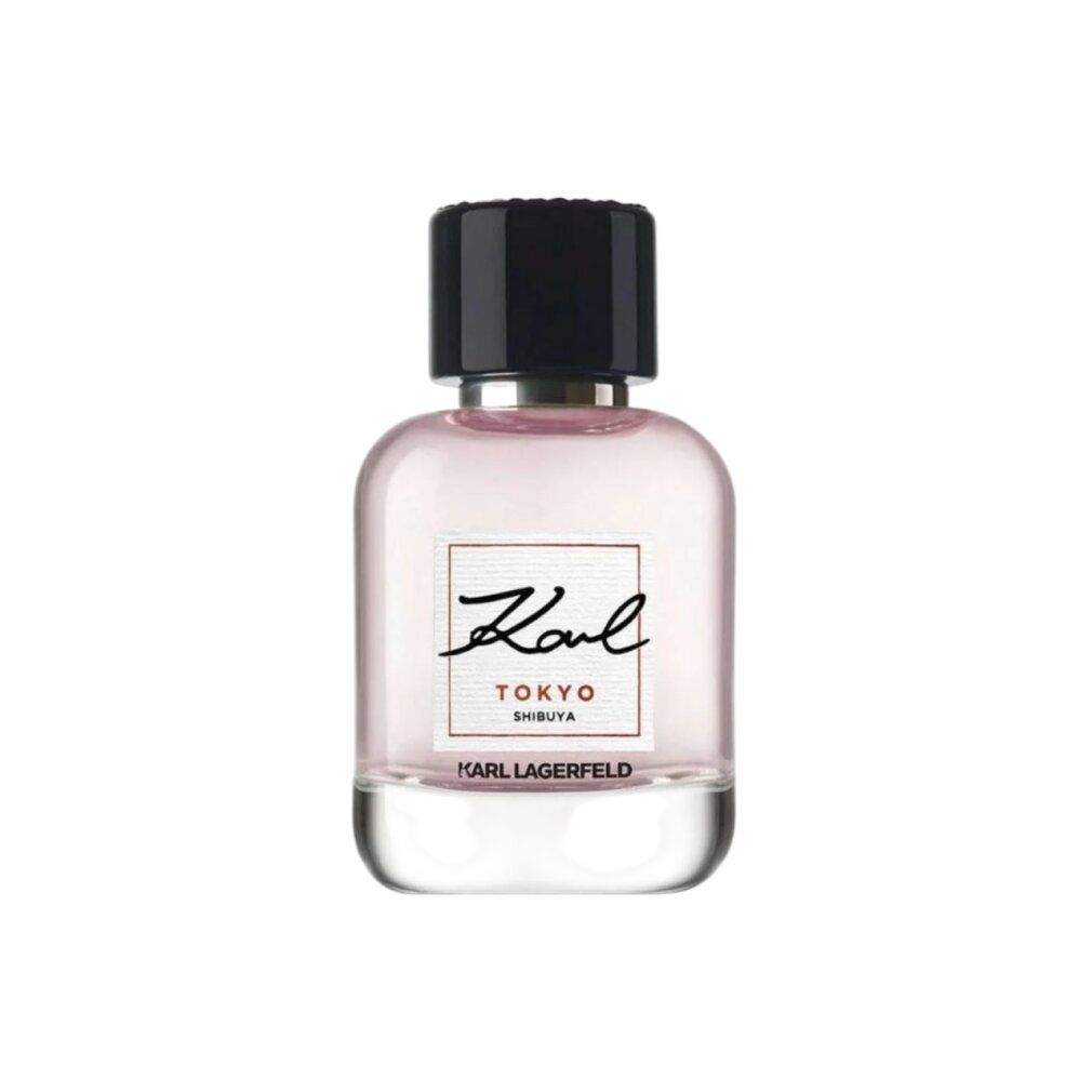 Flacone Karl Lagerfeld Karl Tokyo Shibuya Eau de Parfum con tappo nero.