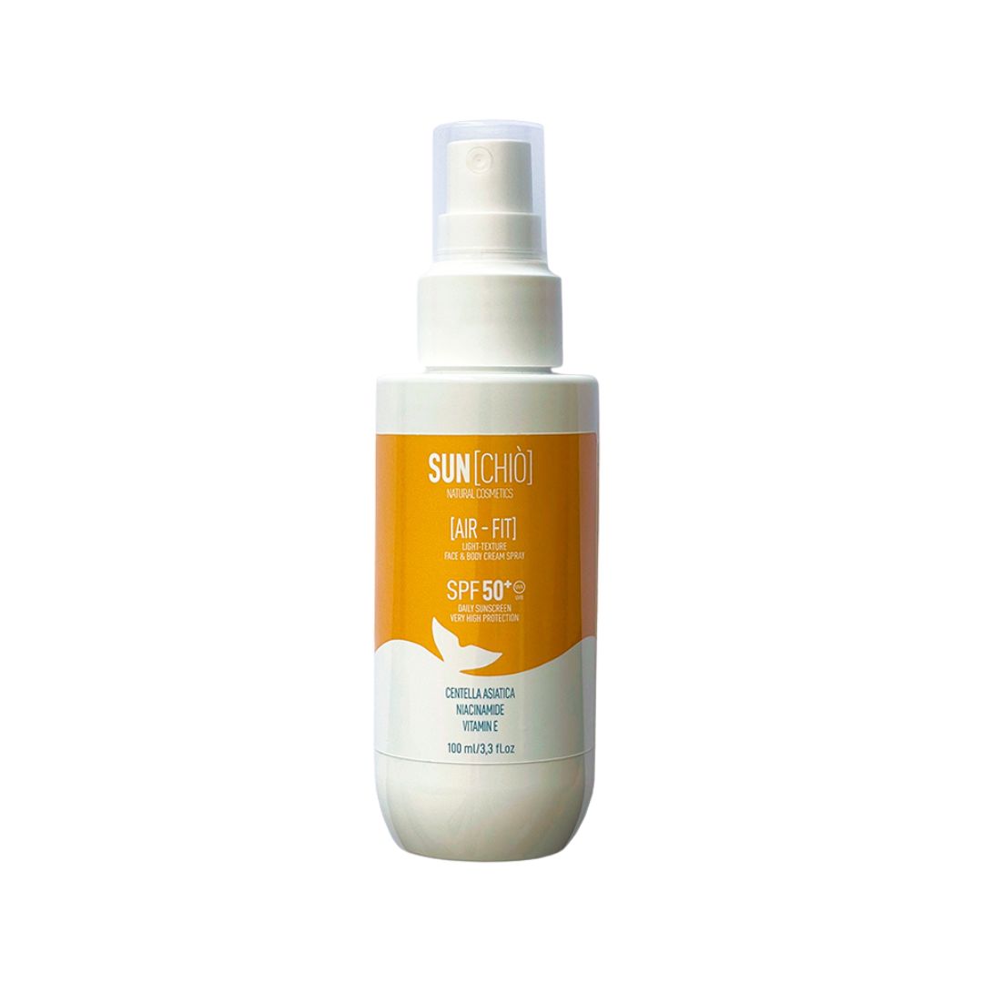 Chiò Skincare, Sunchiò AIR-FIT Crema Solare Spray Viso e Corpo SPF50+, Texture Ultra Leggera