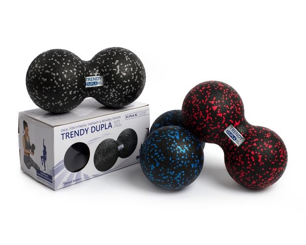 Palle duo fascia nere, rosse e blu. Confezione Trendy Dupla XL. Ideale per fitness, terapia e riabilitazione.
