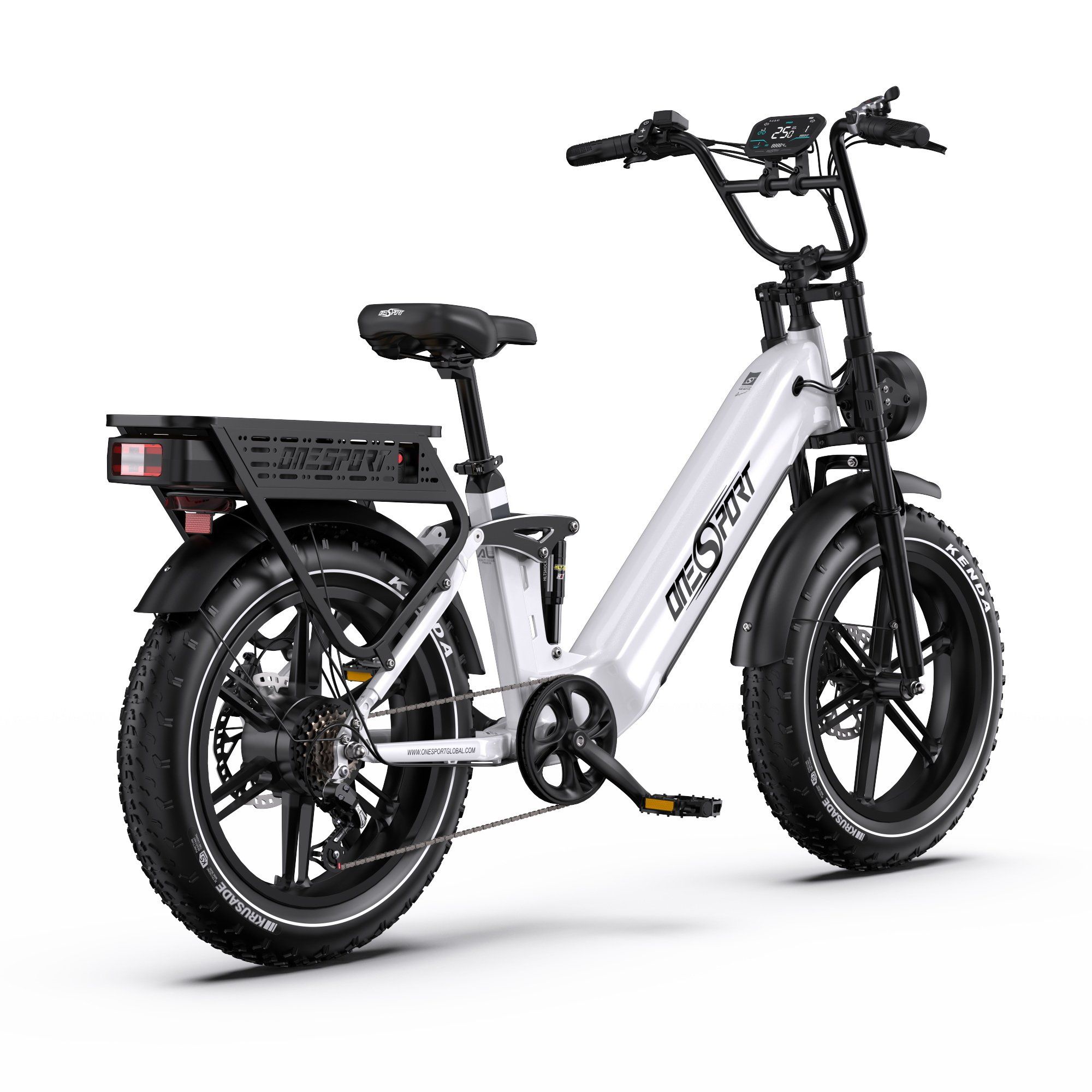 ONESPORT OT08 PRO Bicicletta elettrica full suspension con doppia batteria da 48 V 18 Ah*2