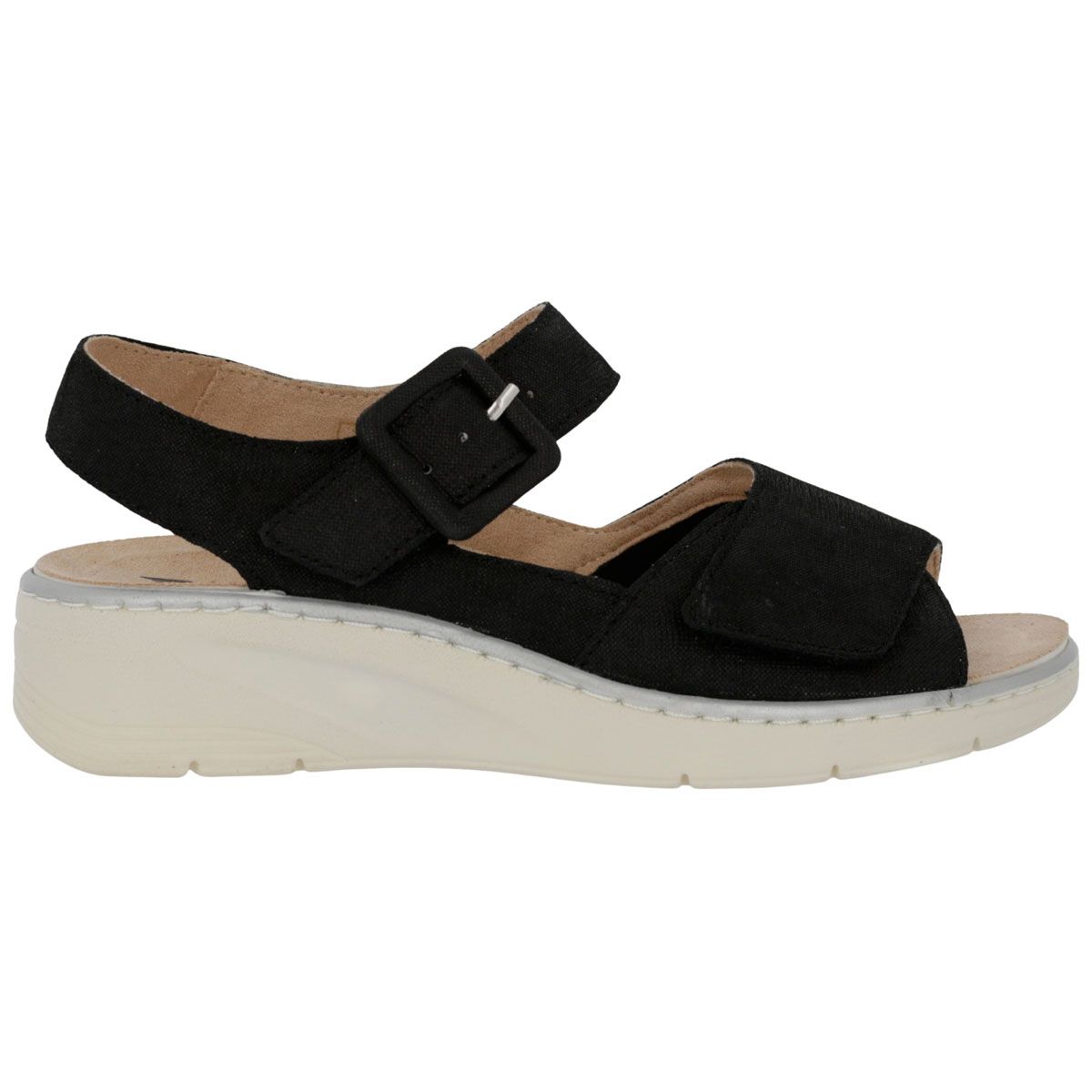 Hergos H5801 - Sandalo in pelle e tessuto elasticizzato con plantare estraibile